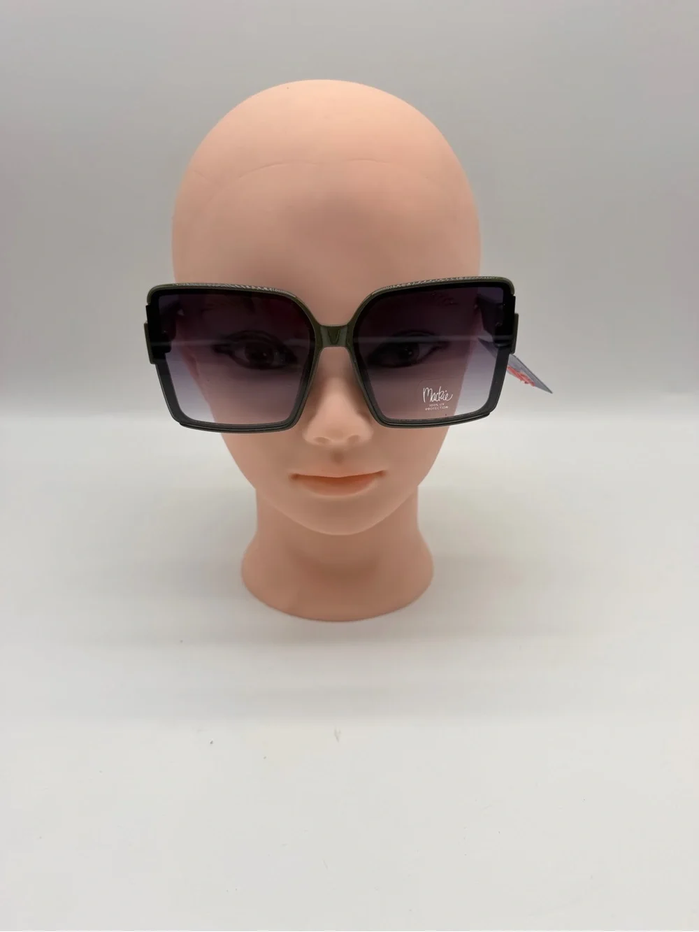 Bob‎ Mackie Oversized Square Sunglasses - Black Frame, Purple Gradient Lenses